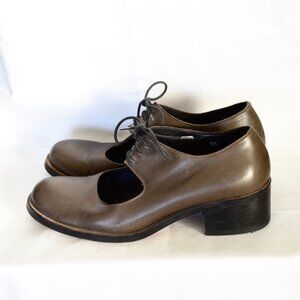 Twenty Two Brown Leather Casual Shoes With Laced Front - Italy
